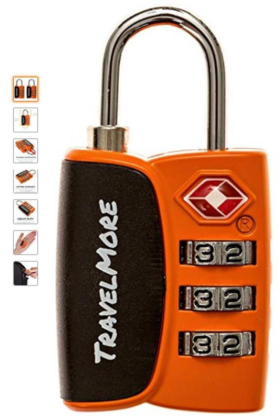 ELZO Candado Combinacion Combinación de 3 Dígitos para Equipaje Maletas y Viajes Negro & Rojo Candado TSA Equipaje de Seguridad 2 Unidades con Cable de Acero 3.3 Pies 
